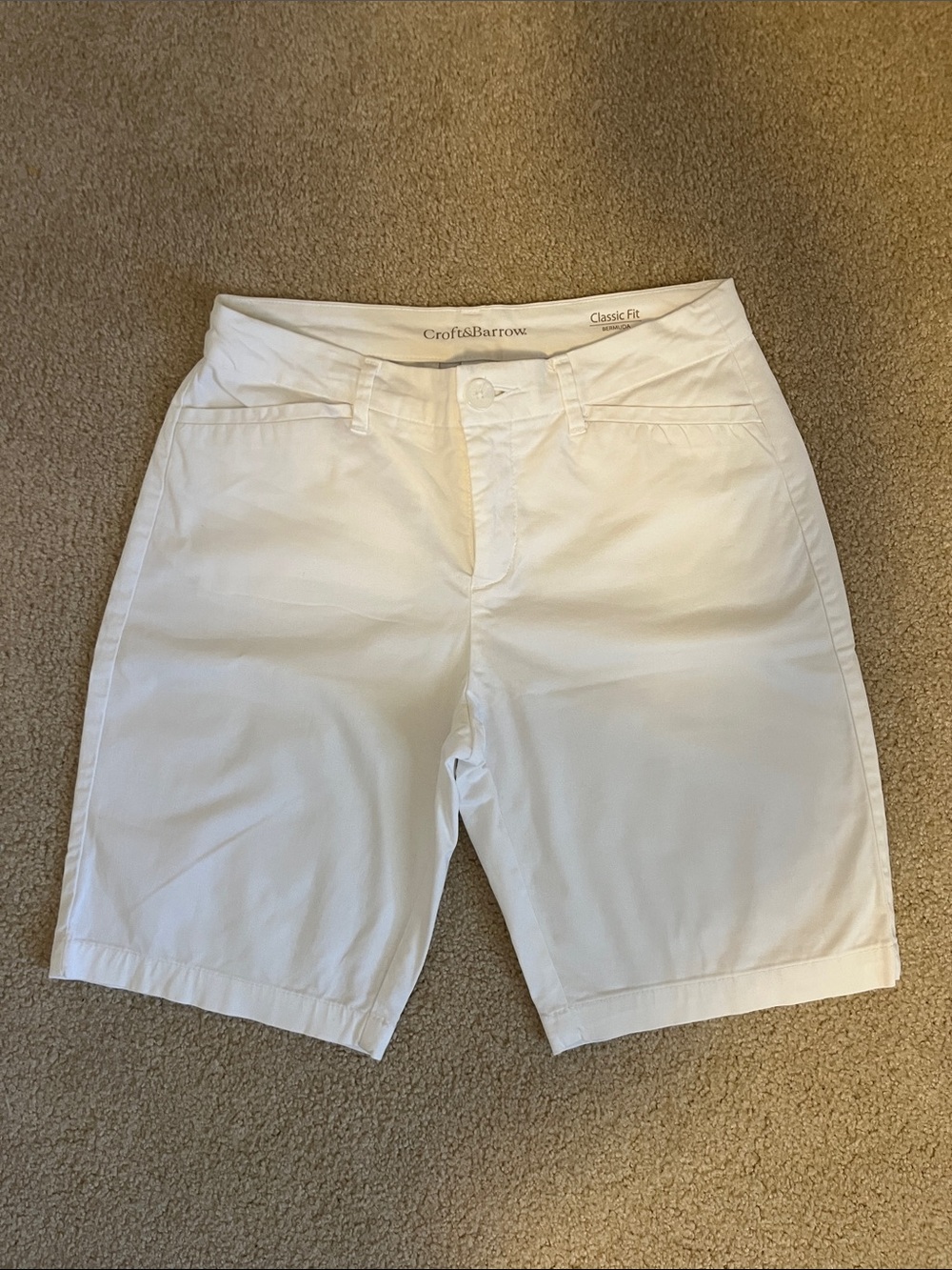 Croft & Barrow White Classic-Fit Bermuda Shorts